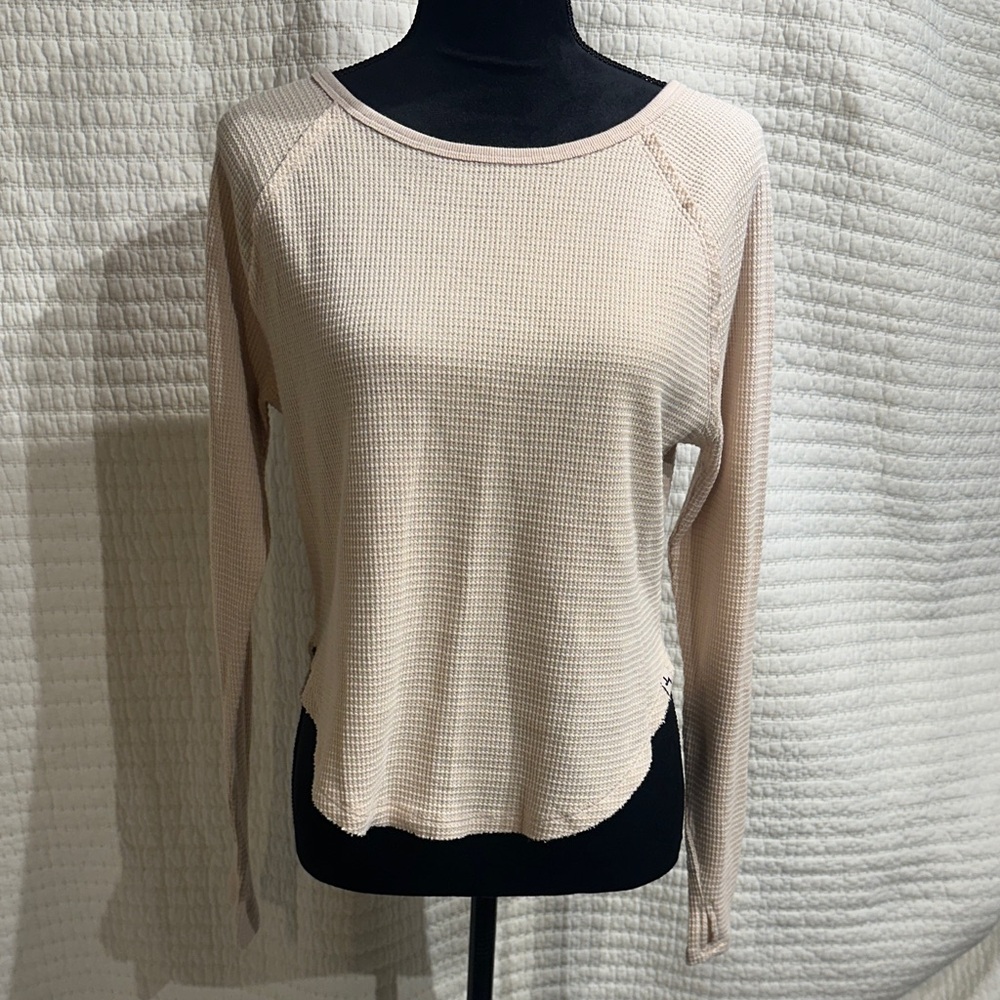 JoyLab Beige Waffle Knit Top